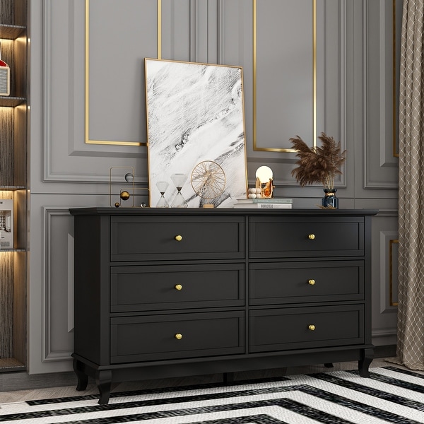 Lacquer Dresser for Bedroom with Deep Drawers Wooden 6 Drawers Chest On Sale Bed Bath Beyond 37835167