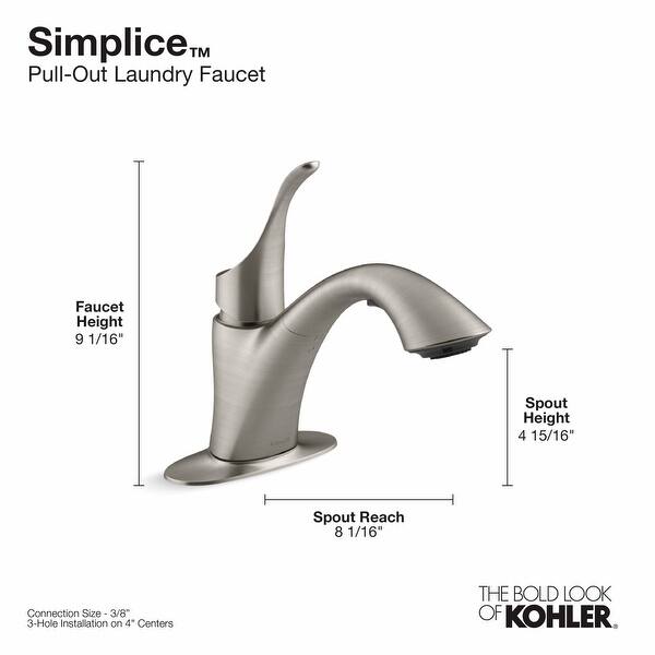 Kohler Simplice 4 GPM Deck Mounted Single Handle Laundry Faucet with