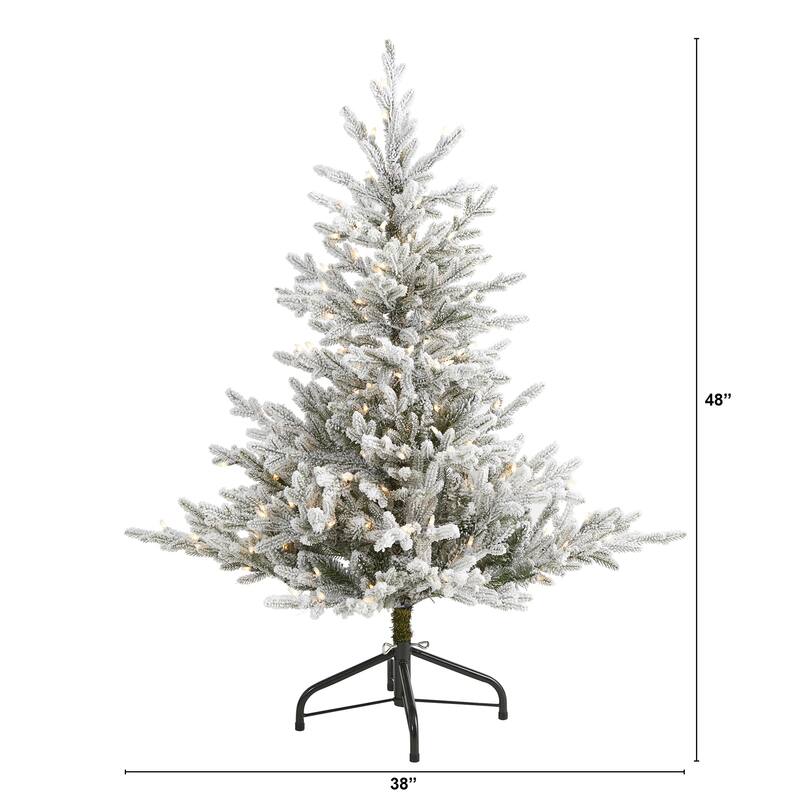 4Ft Fraser Fir Christmas Tree with Warm White Lights - Holiday Decor & Festive Tree - 48