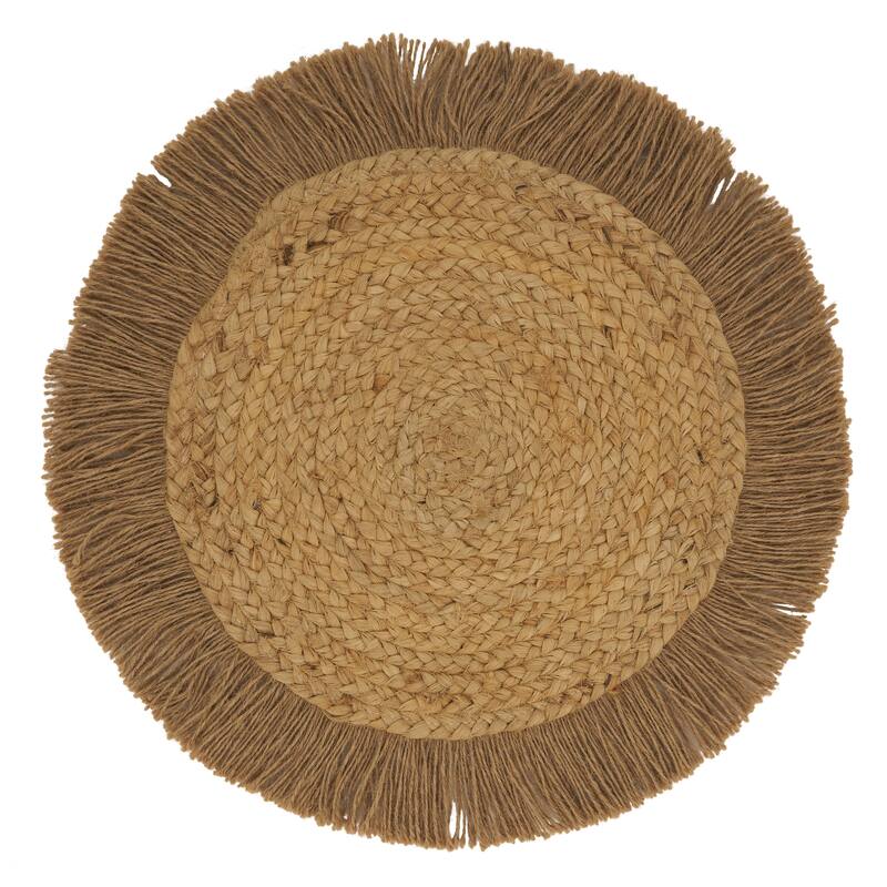 Fringe Design Jute Placemats (Set of 4) - 13"x13"