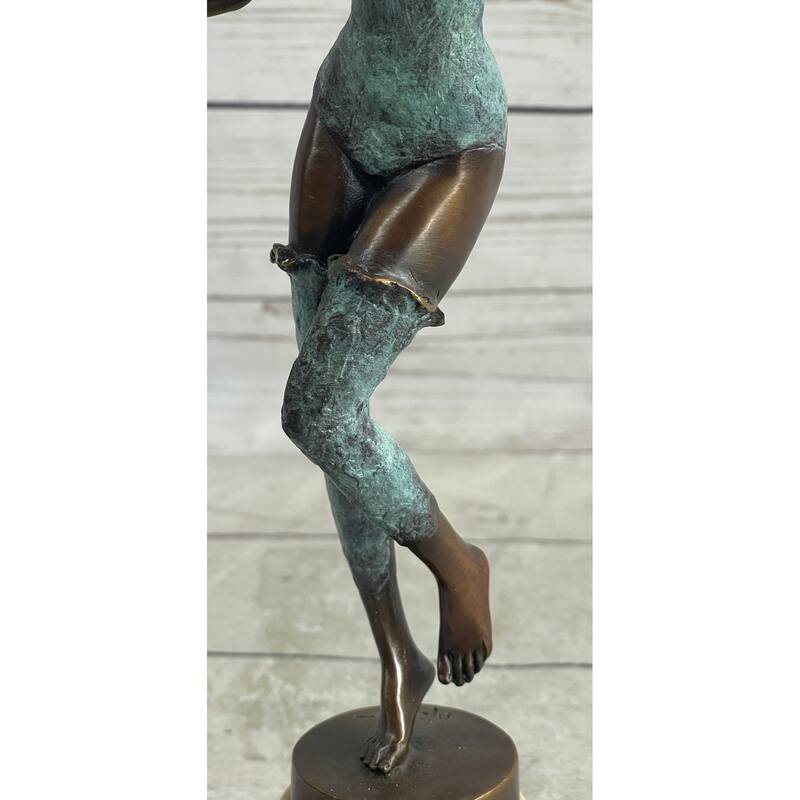 Original Milo Multi Color Patina Jump Rope Girl Bronze Sculpture By Milo Statue