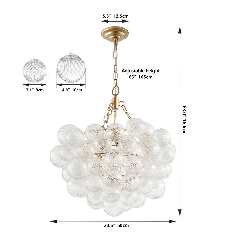 23.6" Gold Adjustable Pendant Light