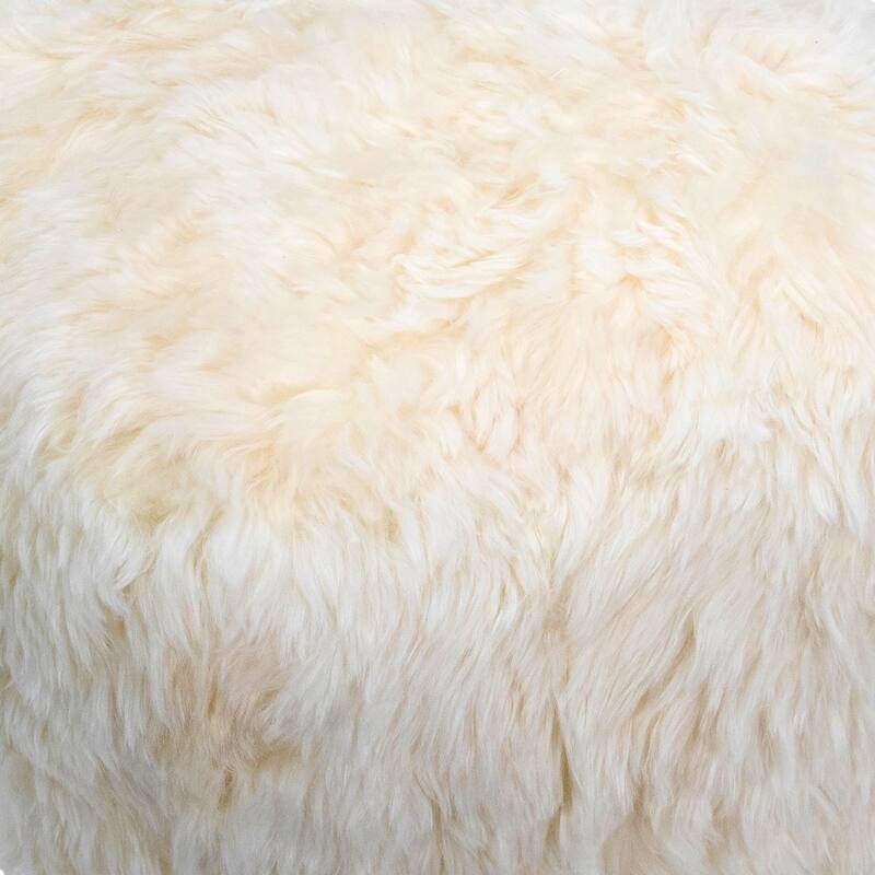 Sheila Sheep Fur Upholstered Pouf