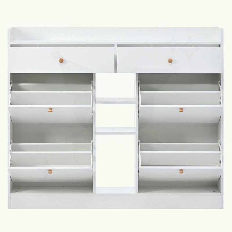 Multifunctional 2-Tier Shoe Storage Organizer with Drawers
