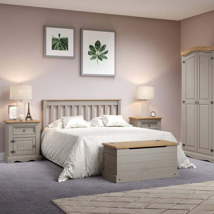 Wood Nighstand 1 Door 1 Drawer Corona Collection | Furniture Dash