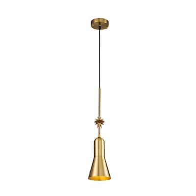 Etoile Small Aged Brass Pendant - 5.25 x 5.25 x 22.50