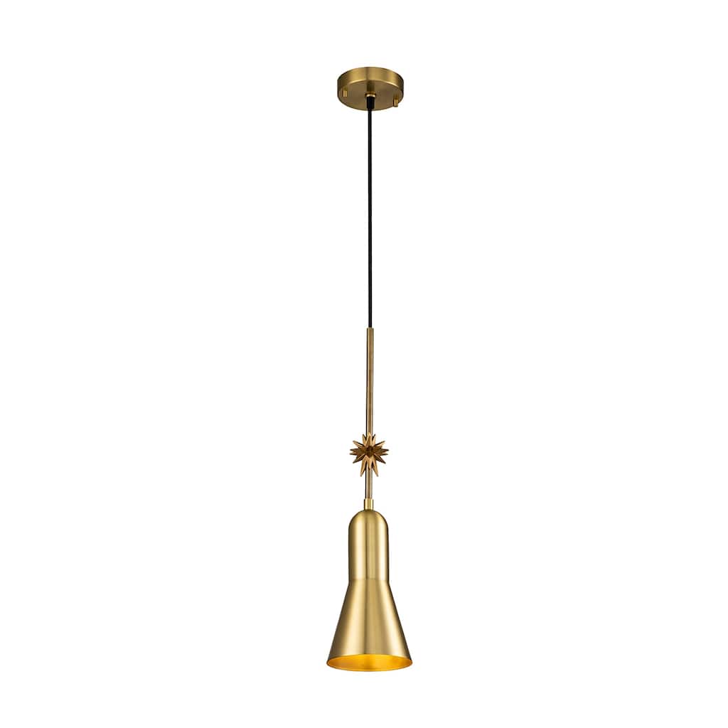 Etoile Small Aged Brass Pendant - 5.25 x 5.25 x 22.50
