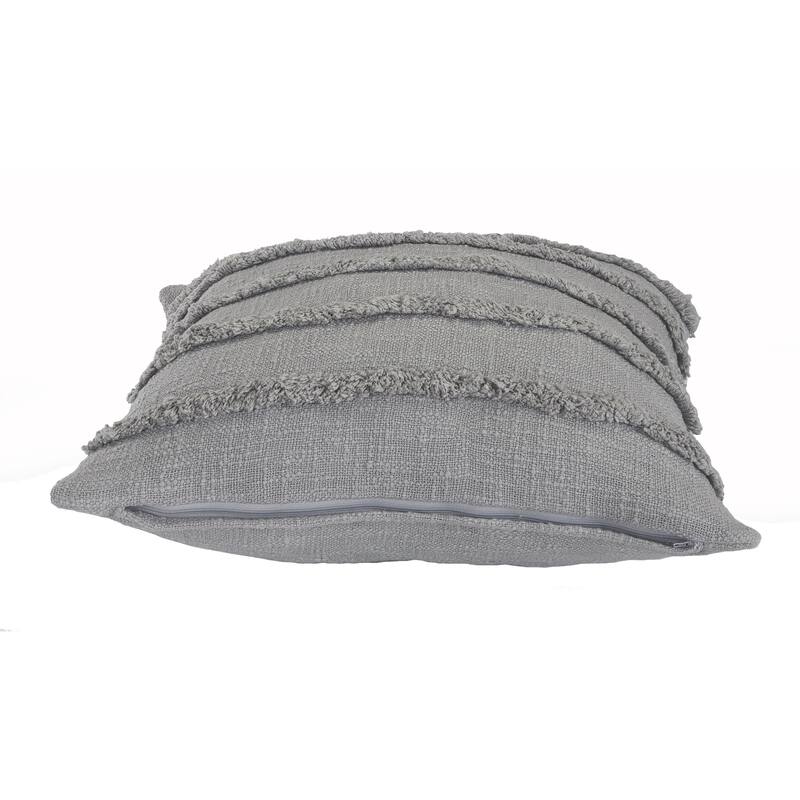 Sevita Gray Overtufted Solid Throw Pillow