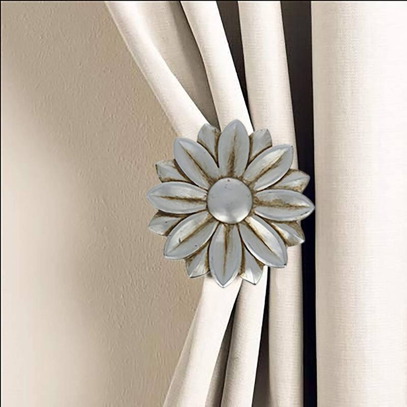 MERIVILLE Set of 2 Blossom Window Drapery Medallion Holdbacks