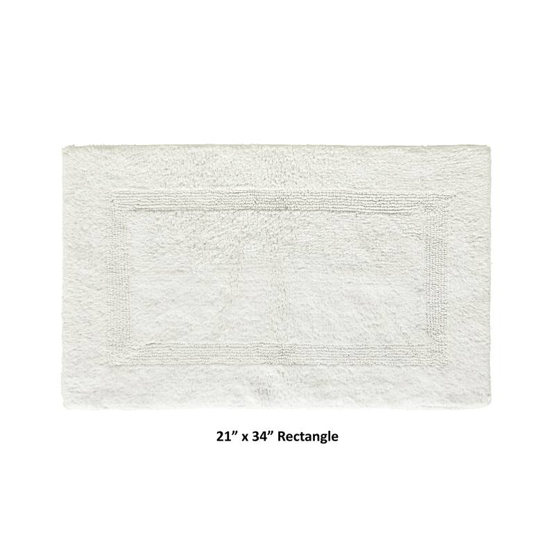 Better Trends Bath Rugs 100% Cotton Reversible Highly Water Absorbent Bathroom Rug for Shower, Sink, Bath Mats - Lux Collection