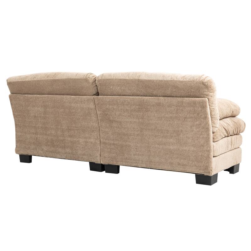 84" Upholstered 3-Seater Sofa with Dual-Layer Memory Foam Cushioning, and Complimentary Comfort Pillows
