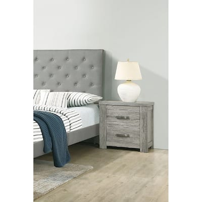 2 Drawers Bedroom Wooden Nightstand