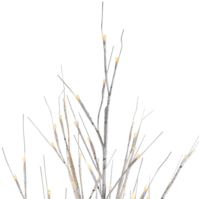 6' Lighted Christmas White Birch Twig Tree Outdoor Decoration - Warm White LED Lights