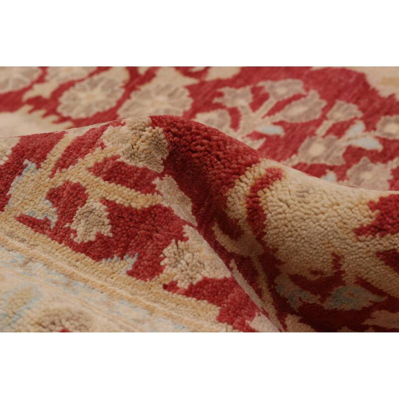 ECARPETGALLERY Hand-knotted Peshawar Finest Red Wool Rug - 7'10 x 10'2
