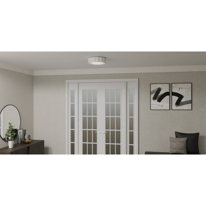 Roscoe 2-Light Textured White Flush Mount Light