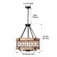 preview thumbnail 7 of 8, Anmytek Modern Farmhouse 5-Light Wood Cage Chandelier Drum Pendant Lights for Dining Room - 19.6" D x 22.3" H