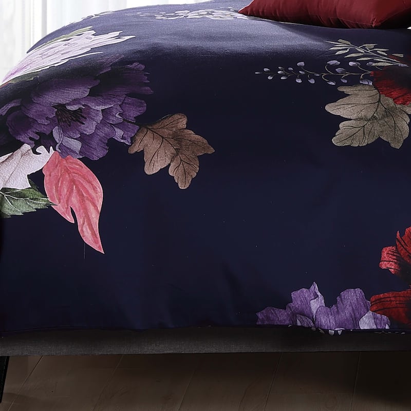 Bebejan Deep Purple Garden 100% Cotton 5-Piece Reversible Comforter Set