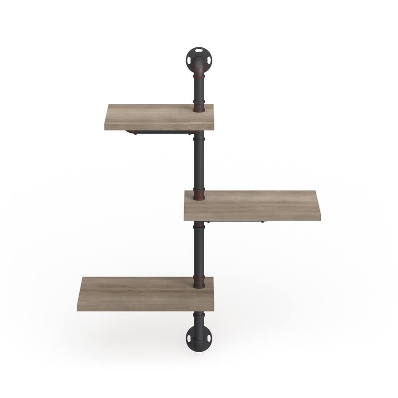 Leyva Industrial 3-tier Floating Wall Shelf by Carbon Loft