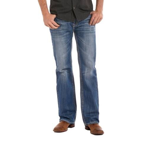Rock & Roll Denim Western Jeans Mens Double Barrel Med Wash