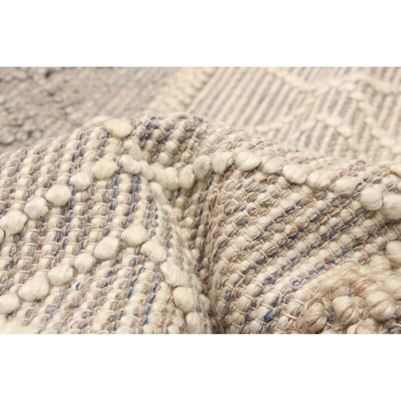 ECARPETGALLERY Braid weave Sienna Cream Wool Rug - 4'11 x 7'9