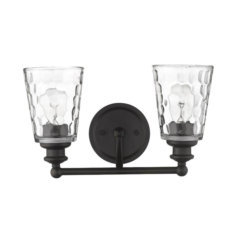 Modern Transitional Hardwired Wall Light with Reversible Mount and Clear Glass Shade LED Compatible - 2 - Bronze