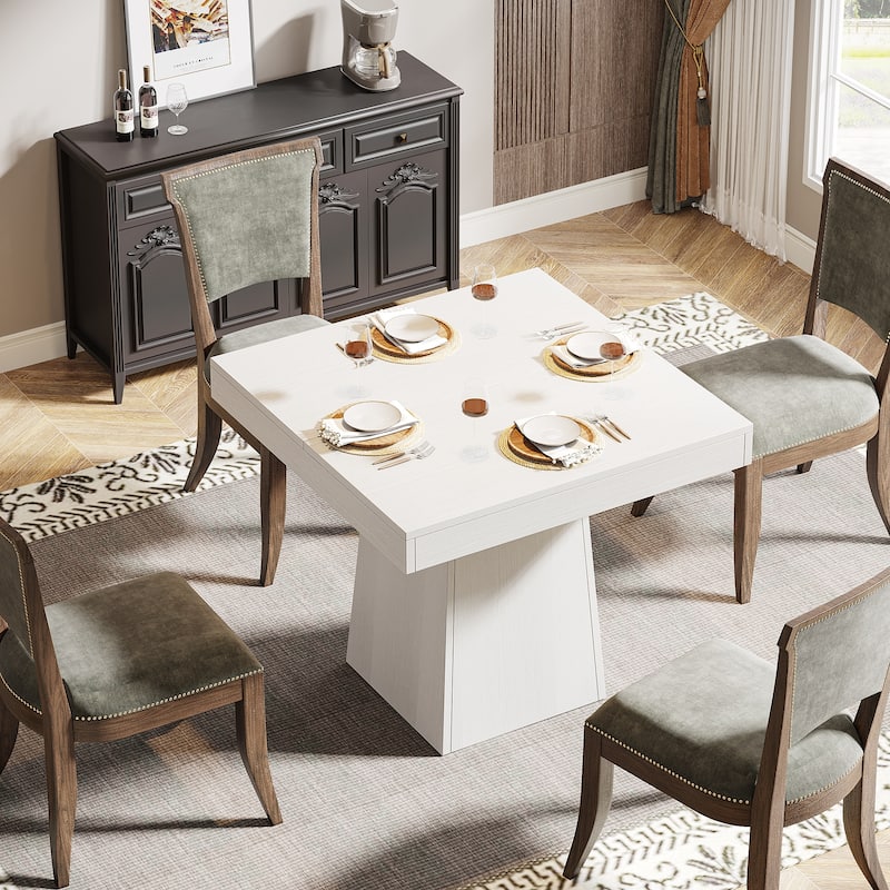 31.5 Inch Square Dining Table, Wood Kitchen Table Small Dinner Table Farmhouse Dining Room Table