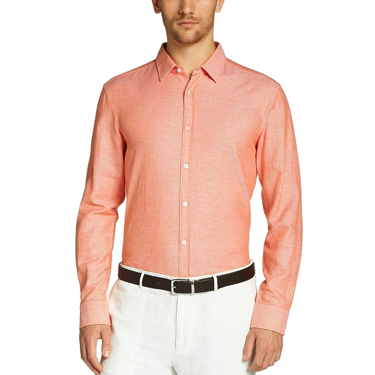Shop Hugo Boss Mens Ronni Slim Micro Diamond Pattern Button Down