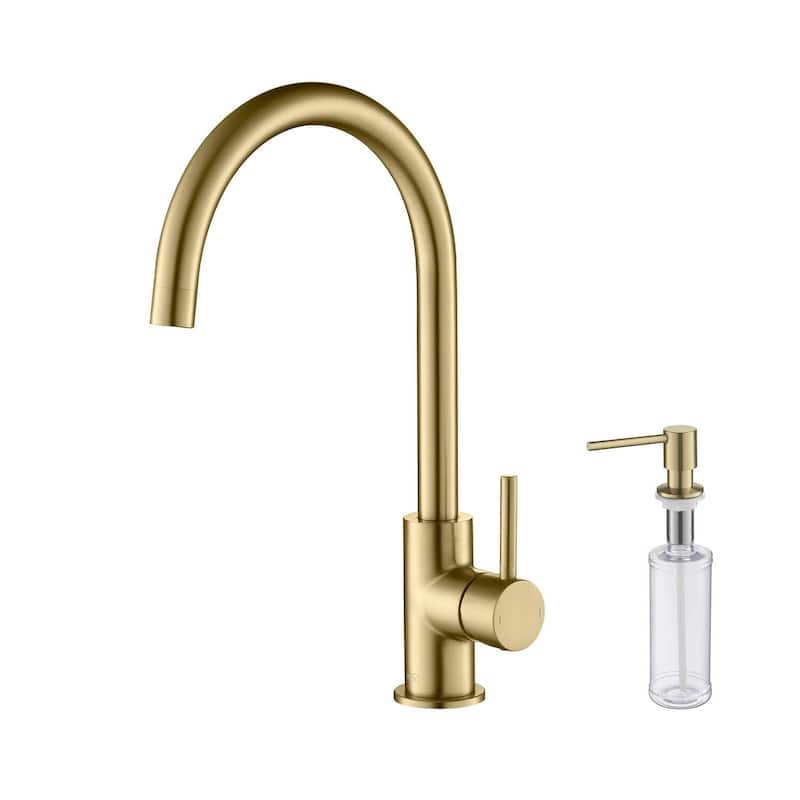 Lowa Single Handle Bar Sink Faucet with Soap Dispenser - Brushed Gold