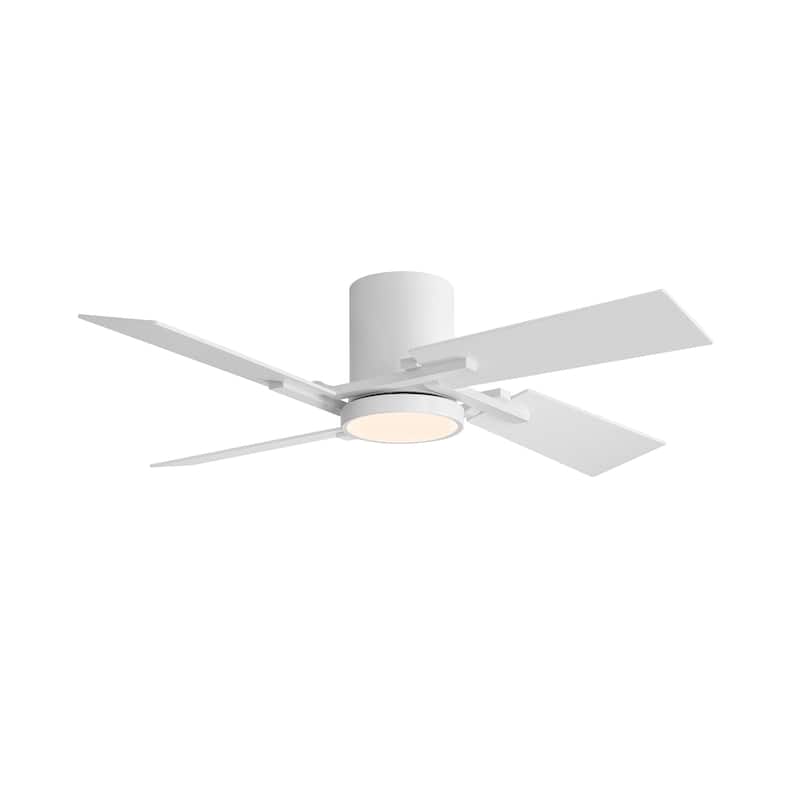 48Inch 4 Two-color Fan Blades Dc Motor Indoor Ceiling Fan With Light Kit And Remote
