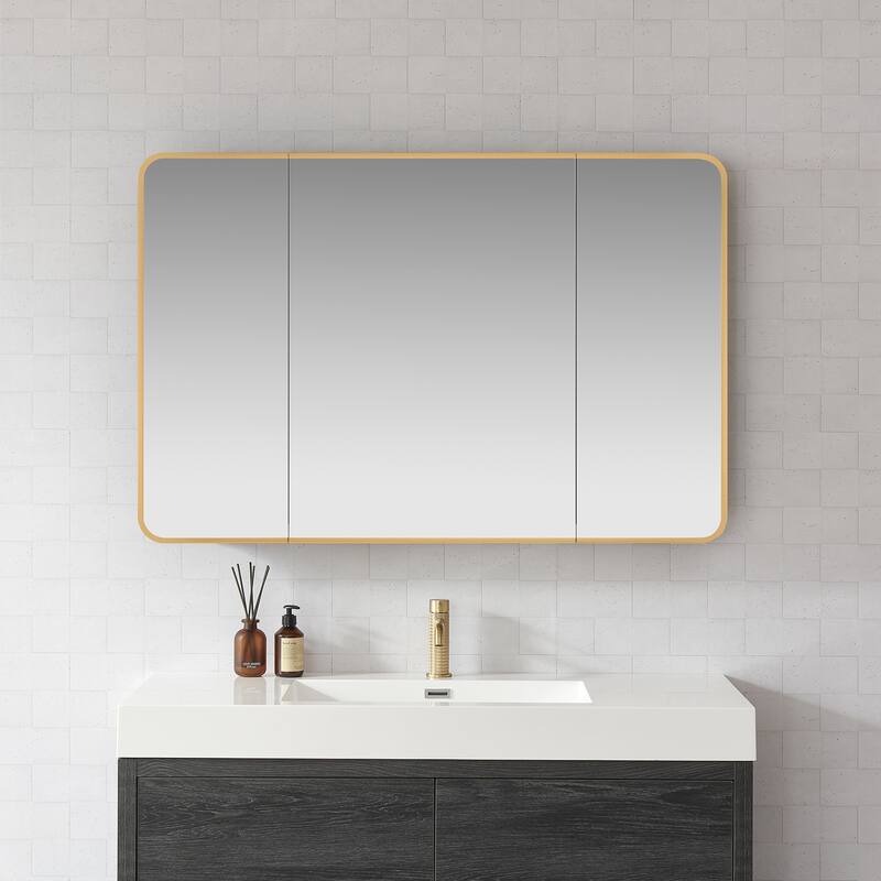 Talayuela Rectangular Aluminum Framed Medicine Cabinet with Mirror