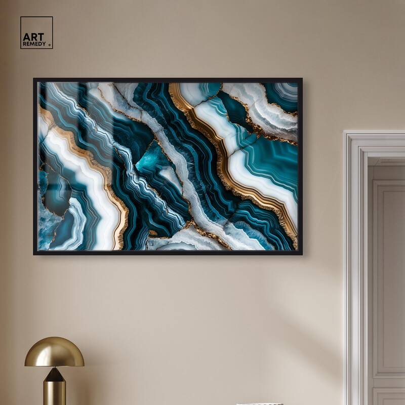 Teal Tides Treasure I Shadowbox by Art Remedy