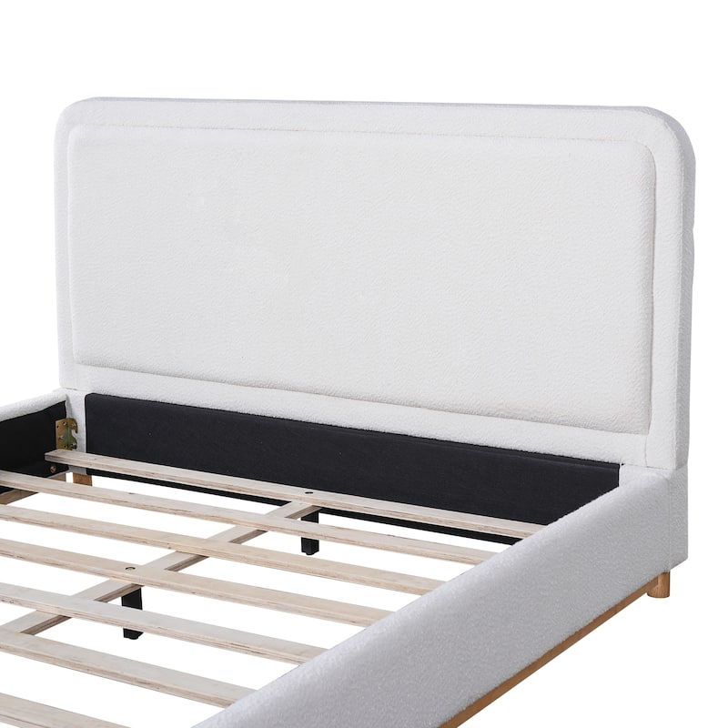 Christopher Knight Home - Lysander Boucle Upholstered Bed with Curved Headboard