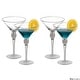 preview thumbnail 13 of 23, Premium Clear Stem Crystal Martini Glasses with Rim and Diamond-like Rhinestones, Elegant 10oz Glassware Set for Cosmopolitan Silver - 4 Piece