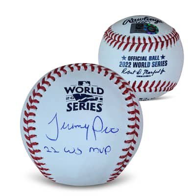 Jeremy Pena Autographed 2022 World Series MVP Signed Baseball MLB Authenticated COA With UV Display Case - 8'6" x 11'6"