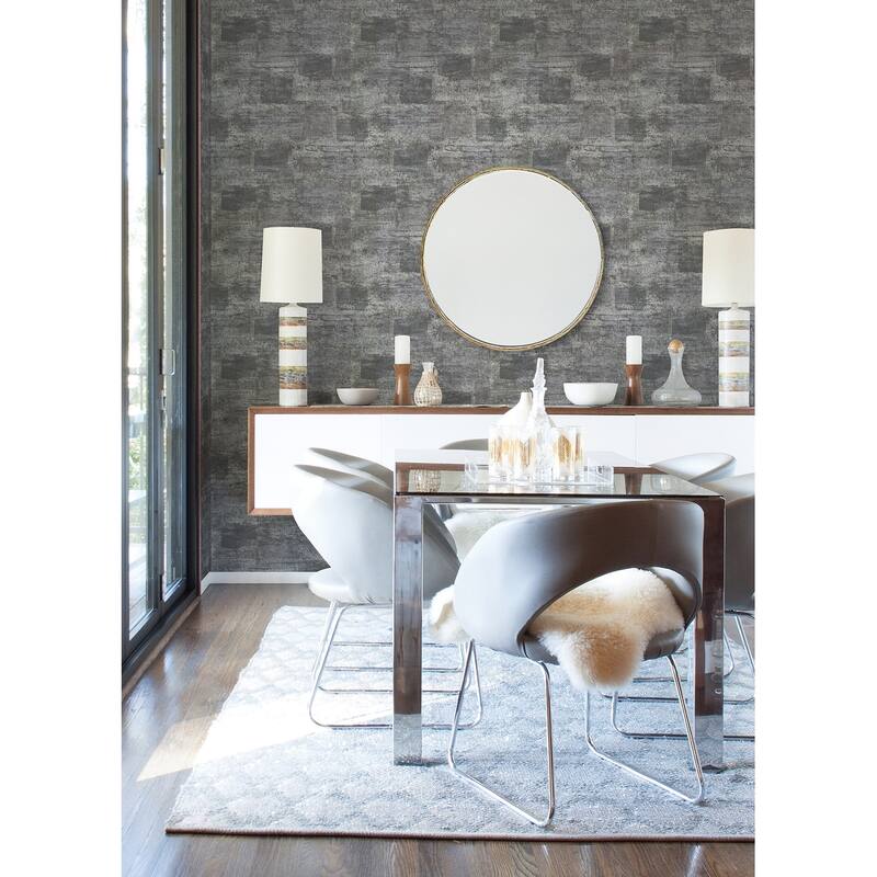 A-Street Prints Pele Silver Distressed Wallpaper - N/A