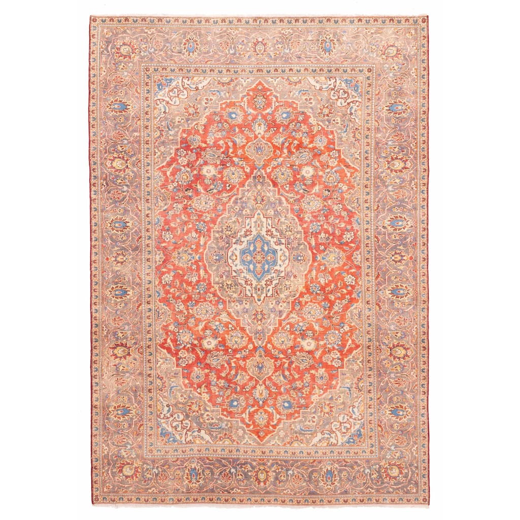 ECARPETGALLERY Hand-knotted Antalya Vintage Red Wool Rug - 7'9 x 11'4