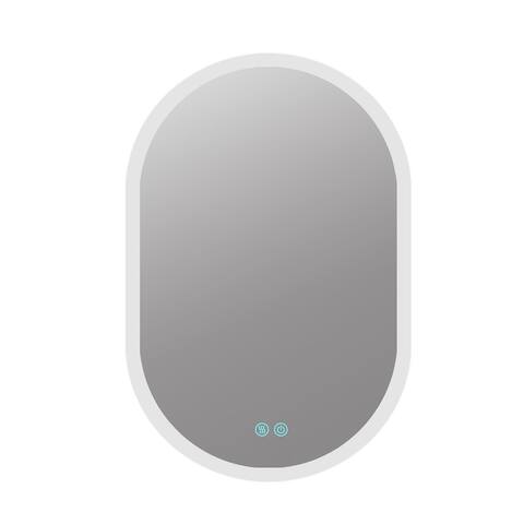 Oval Frameless Wall Mounted LED Bathroom Mirror Anti-Fog Dimmable