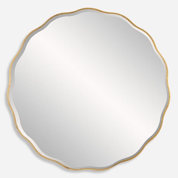 slide 2 of 6, Uttermost 09943 Aneta 60" Diameter Circular Beveled Accent Mirror Gold