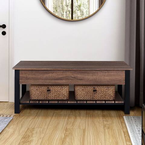 Zenvida Storage Bench Modern Hallway Shoe Organizer Flip Top Seat For Entryway Bedroom