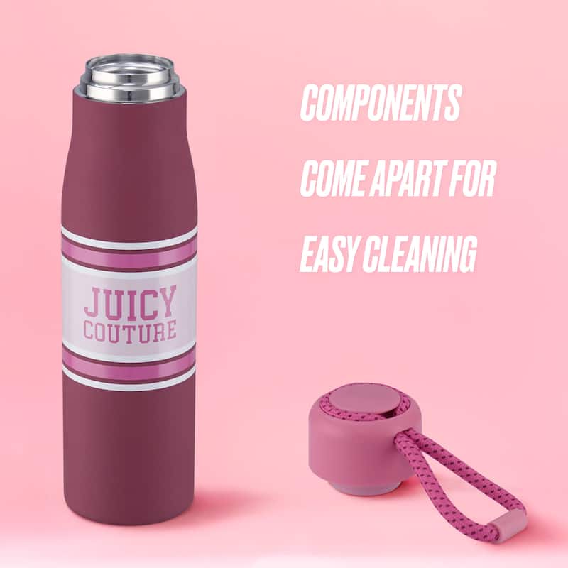 Juicy Couture Luxe Loop Hydration Stainless Steel Tumbler With Woven Loop Handle