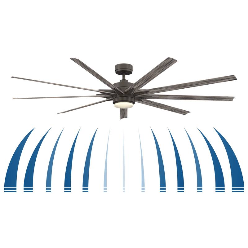 Fanimation Odyn 84 inch Indoor/Outdoor Smart Ceiling Fan with LED CCT Select Light Kit - Black