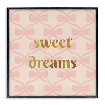 Stupell Pastel Bows & Sweet Dreams Framed Giclee Art Design By Sazerelli Designs