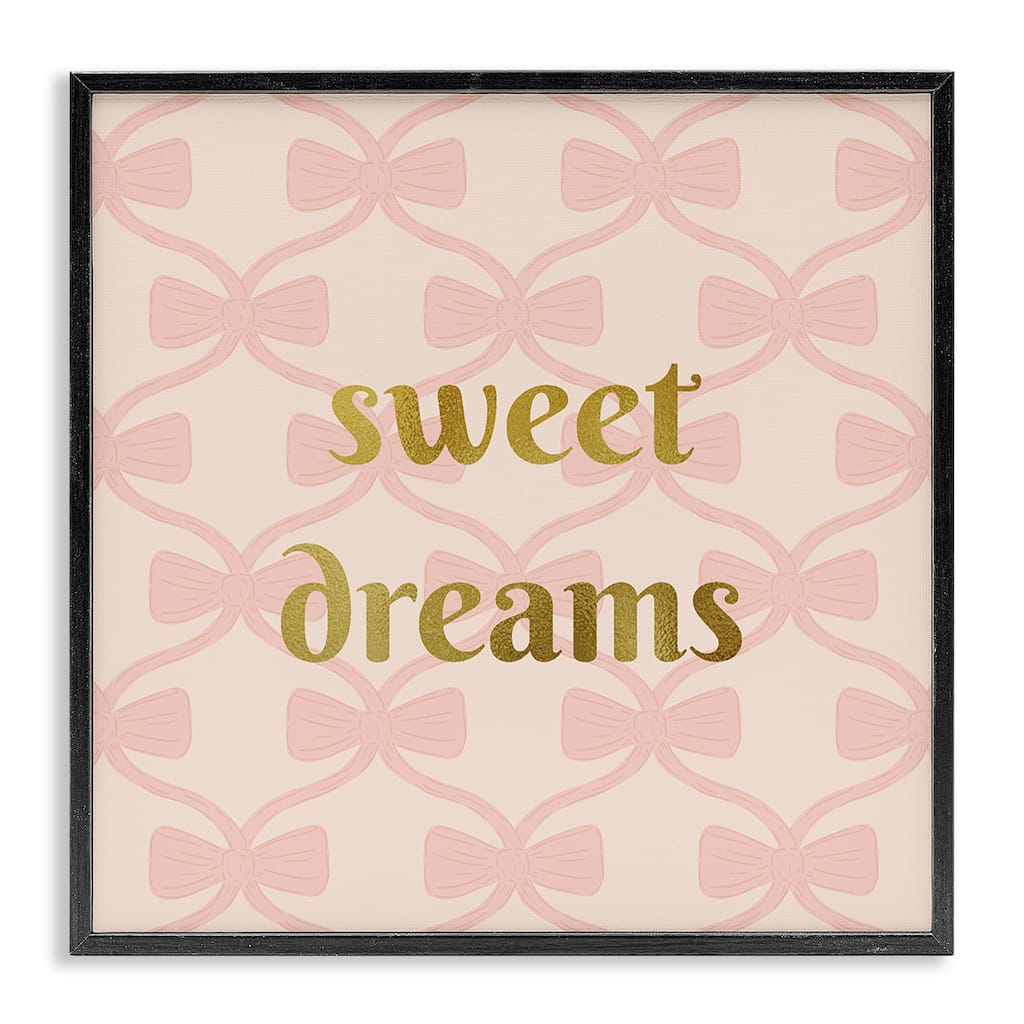 Stupell Pastel Bows & Sweet Dreams Framed Giclee Art Design By Sazerelli Designs