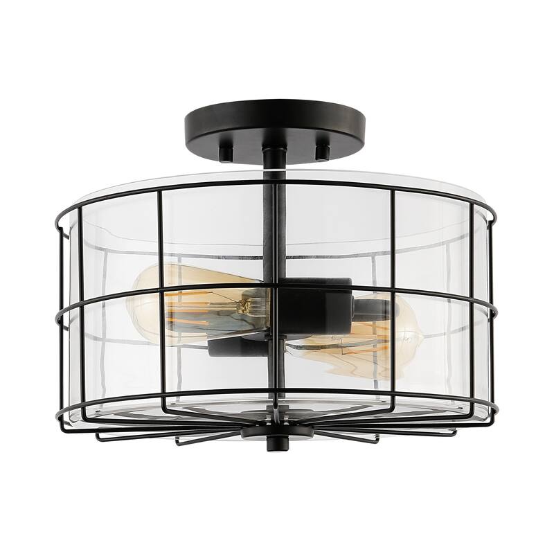 SAFAVIEH Lighting Amrita Flush Mount - 12" W x 12" D x 8" H - 12Wx12Dx8H