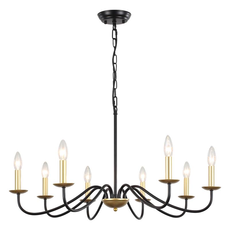 8-Light Farmhouse Candle Chandelier for Bedroom, Kitchen, Living Room and Foyer