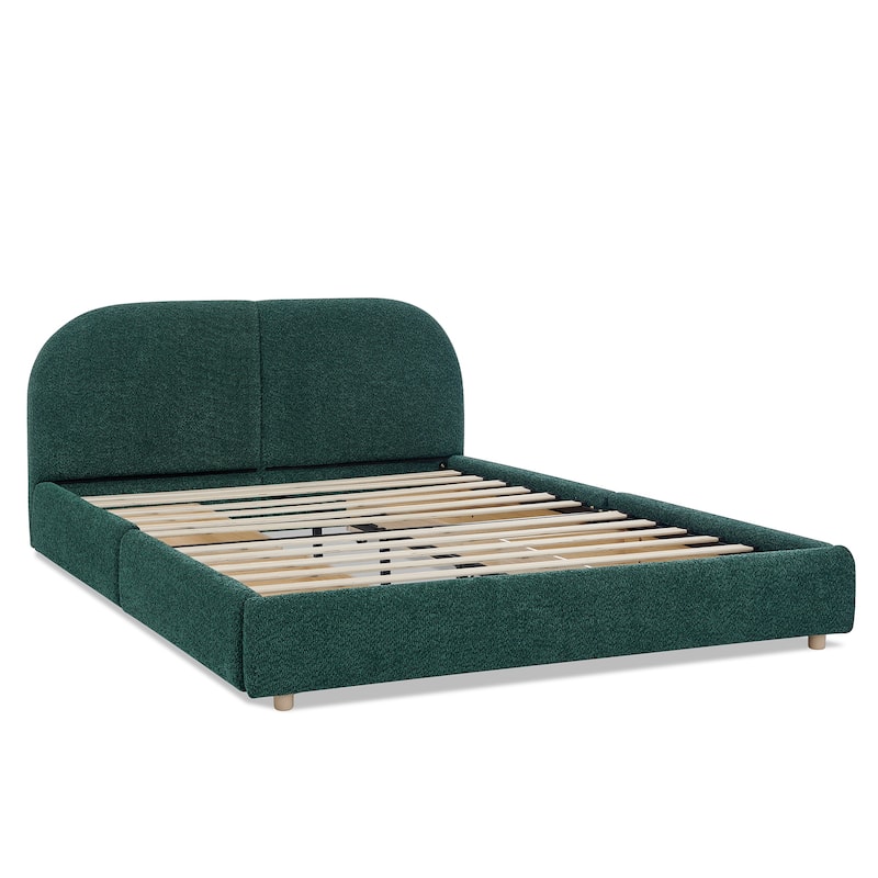 Queen Size Upholstered Bed Frame with Tall Headboard