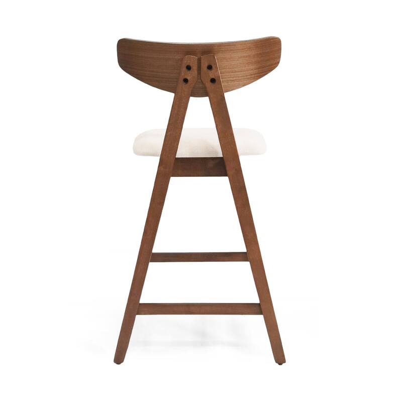 Stocker Fabric and Rubberwood Counter Stools (Set of 2) by Christopher Knight Home