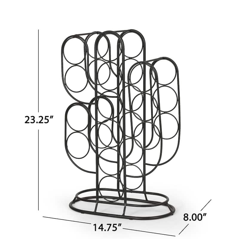 Metal Art Wine Rack with 13 Bottles Slots