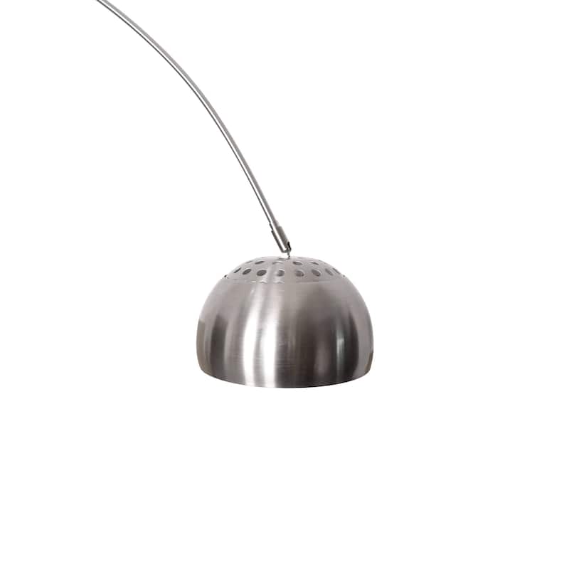 Floor Lamp with White Marble Base and Metal Lamp Shade Arco Collection - 76"