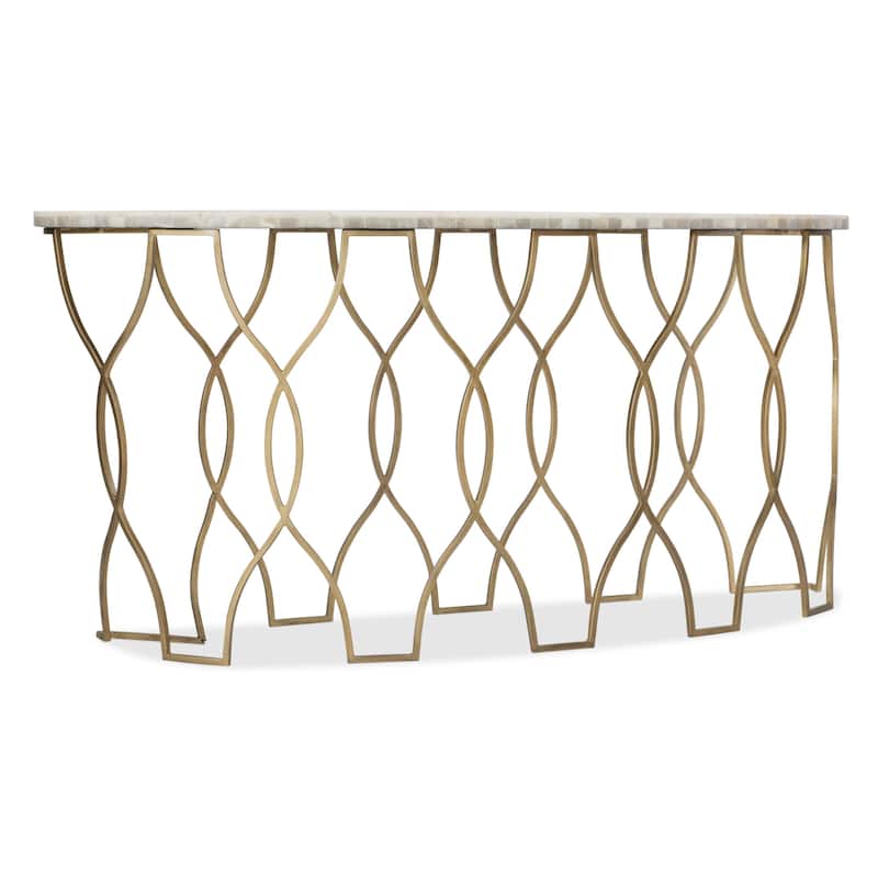 Hooker Furniture 5952-80151-02 Melange 60" Wide Onyx and Steel Sofa - Gold Leaf / White Onyx